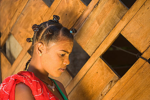 年轻,马尔加什人,女人,头像,穆龙达瓦,马达加斯加,非洲