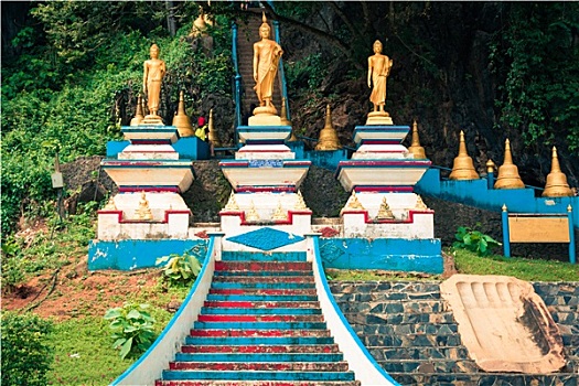 开端,楼梯,上面,虎,洞穴,庙宇,山,甲米,泰国
