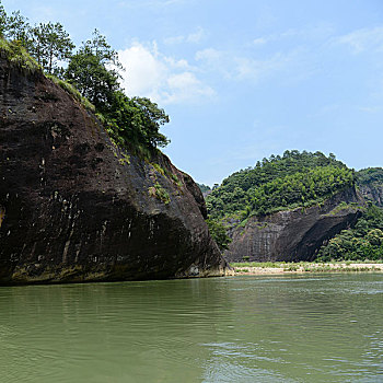 漂亮,风景,山,河,夏天