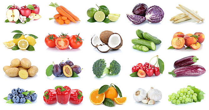 果蔬,水果,收集,苹果,橘子,红辣椒,樱桃,食物,抠像