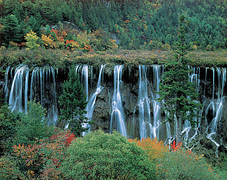 中国四川九寨沟诺日朗瀑布