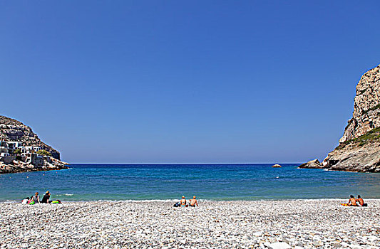 鹅卵石,海滩,纳克索斯岛,基克拉迪群岛,爱琴海,希腊,欧洲