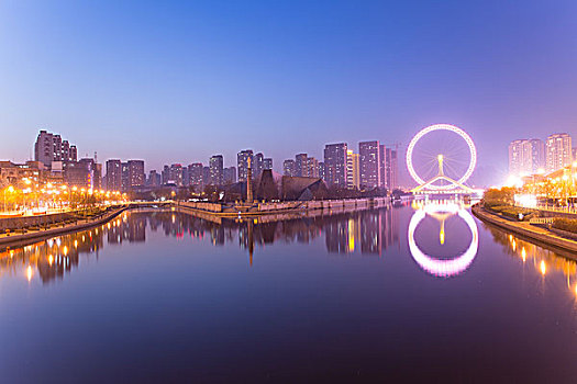 天津海河夜景