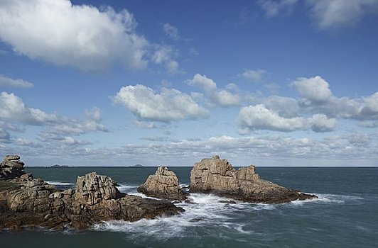 粉色,花冈岩,布列塔尼半岛,法国