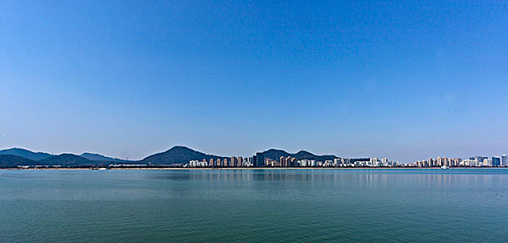 从钱塘江南岸看杭州城复兴板块