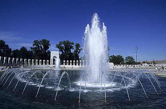 美国,华盛顿特区,二战,纪念,喷泉