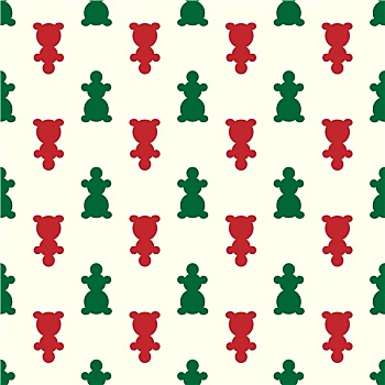 红色,绿色,雪人,圣诞节,无缝,图案