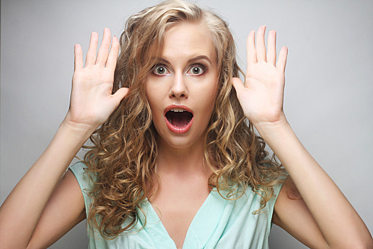 美女,年轻,吃惊,棚拍