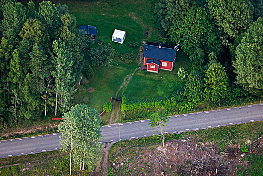 小屋,乡间小路,瑞典