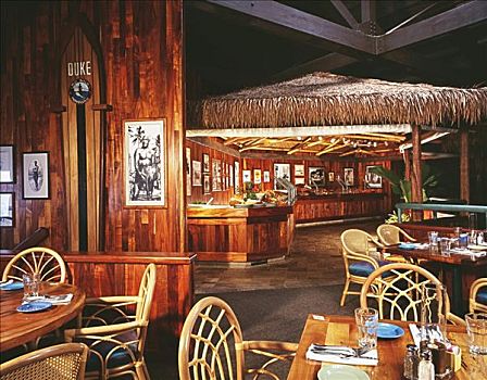 夏威夷,考艾岛,餐馆,餐厅,酒吧
