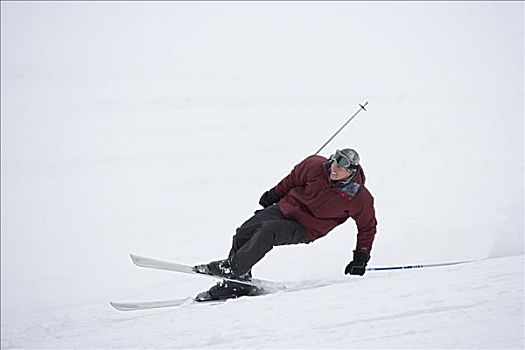 中年,男人,滑雪