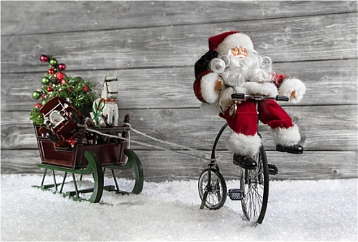 有趣,圣诞节,贺卡,圣诞老人,自行车,拉拽,滑动
