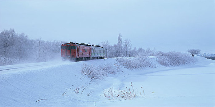雪景,列车