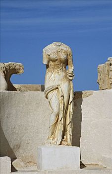 雕塑,女人,论坛,古老,罗马人,城市,萨布拉塔
