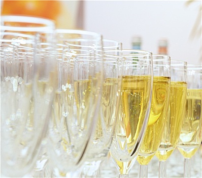 玻璃杯,香槟,桌子