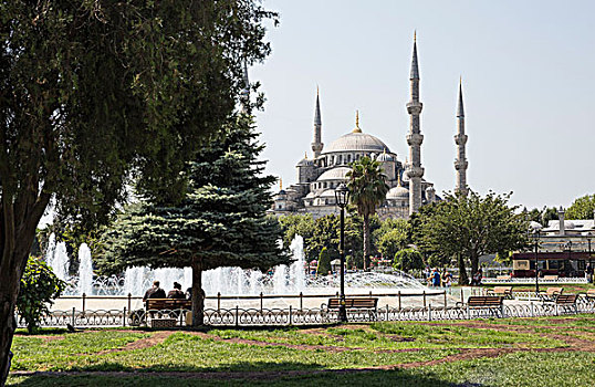 风景,公园,圣索菲亚教堂,教堂,伊斯坦布尔,土耳其