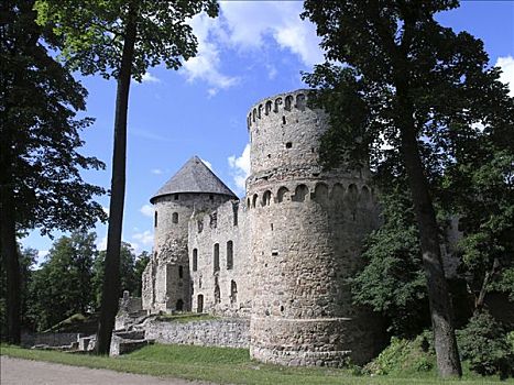 中世纪,城堡,拉脱维亚