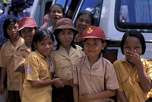 印度尼西亚,岛屿,渔村,学童