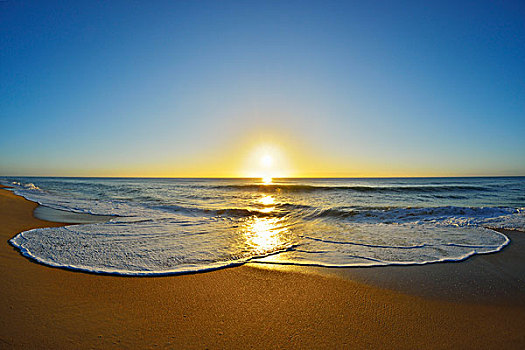沙滩,日出,天堂海滩,英里,海滩,维多利亚,澳大利亚