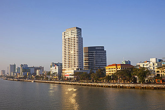 建筑,水岸,河,岘港,越南