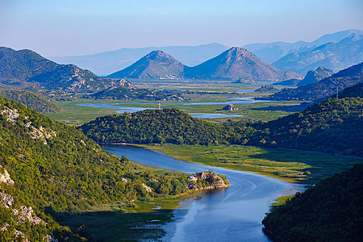 河,风景,奶油水果蛋白饼,视点,湖,国家公园,靠近,黑山,欧洲