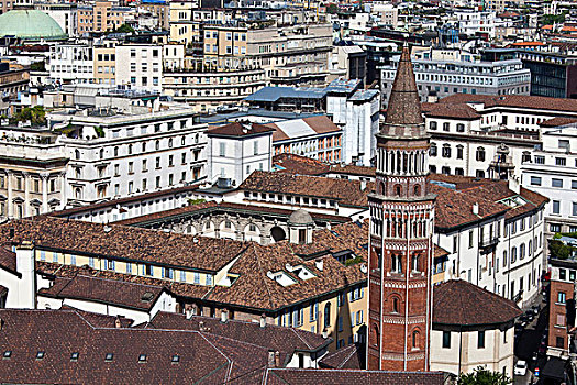 城市,屋顶,米兰,意大利