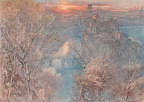 弗里堡,瑞士,日出,19世纪,艺术家