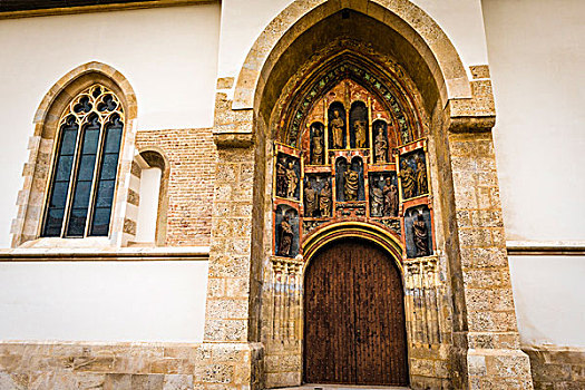 入口,圣徒,教堂,老城,萨格勒布,克罗地亚,大幅,尺寸