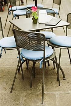 桌子,椅子,街边咖啡厅,广场,热那亚,利古里亚,意大利