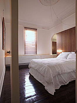 风景,现代,白色,卧室,双人床