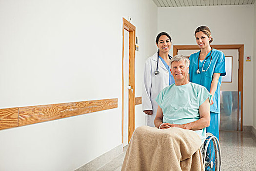 病人,轮椅,靠近,护理,医院