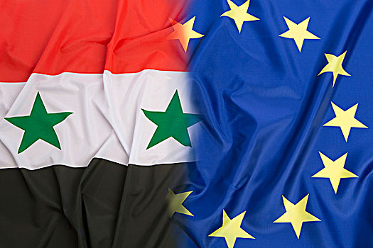 叙利亚,旗帜,欧盟盟旗