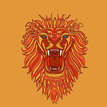 狮子,头部,象征