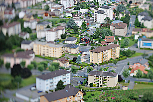 俯视,房子,瓦莱,瑞士