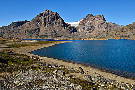 高山湖,安马沙利克岛,东方,格陵兰,北美