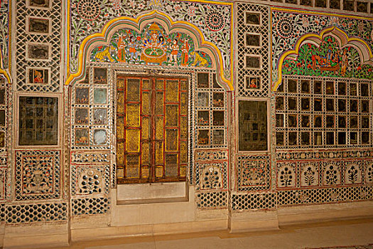 宫殿,花,梅兰加尔堡,10世纪,拉贾斯坦邦,印度