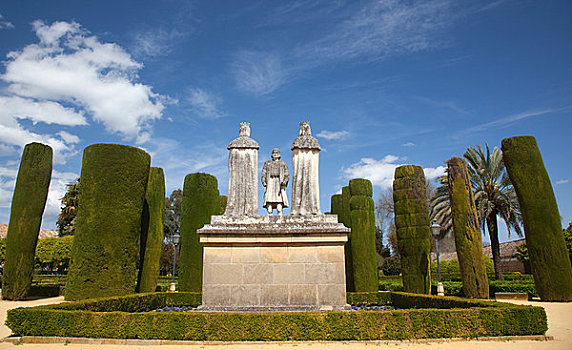 西班牙,科多巴,雕塑,哥伦布,城堡,花园