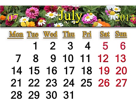 日程,七月,花