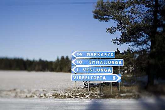 斯堪的纳维亚半岛,瑞典,路标,途中