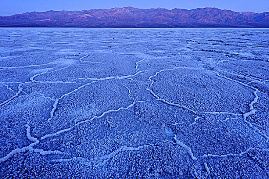 盐磐,盐晶体,日出,黎明,死亡谷国家公园,莫哈维沙漠,加利福尼亚,美国