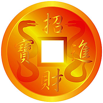 中国,金币,蛇,象征