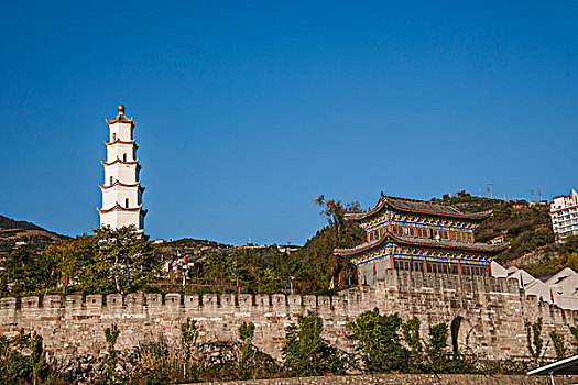 长江三峡奉节古城鱼复塔