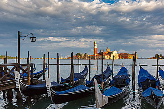 小船,威尼斯,泻湖,风暴,意大利