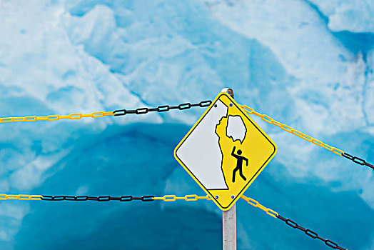 警告标识,冰河,背景