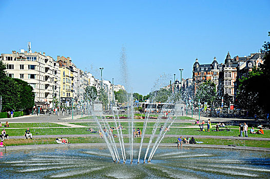 喷泉,布鲁塞尔,比利时,荷比卢,欧洲