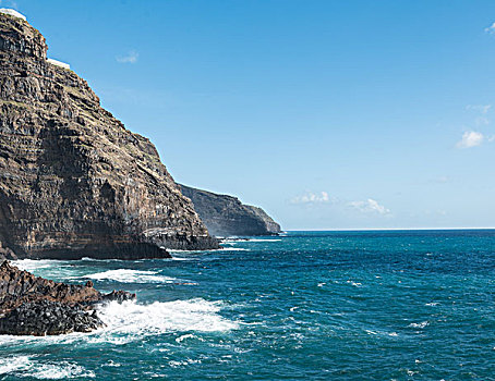 沿岸,悬崖,海浪,帕尔玛,加纳利群岛,西班牙,欧洲