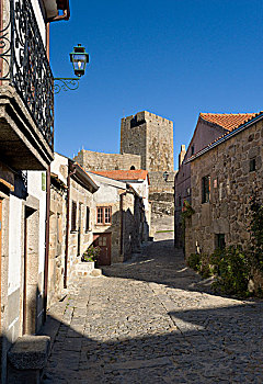 葡萄牙,街道,城堡,背景