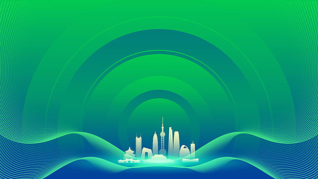 绿色环保城市插画