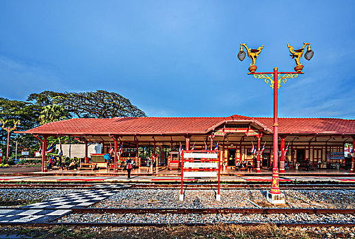 泰国,华欣,华欣火车站,月台,hua,hin