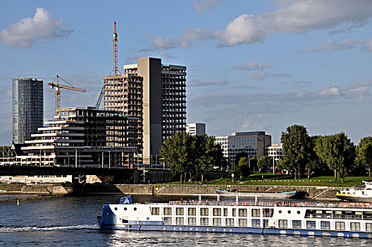 汉莎航空公司,高层建筑,建筑,座椅,德国,航空公司,2007年,堤岸,莱茵河,河,修葺,北莱茵威斯特伐利亚,欧洲